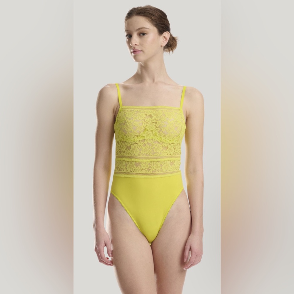 Wolford Citron Straight Laced Shaping Lace Bodysuit